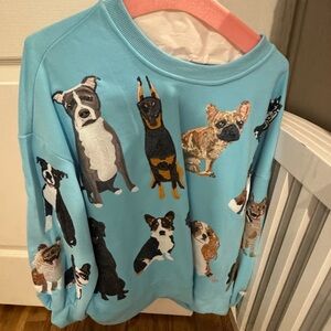Queen of Sparkle Dogs All Over Sweatshirt | Aqua
